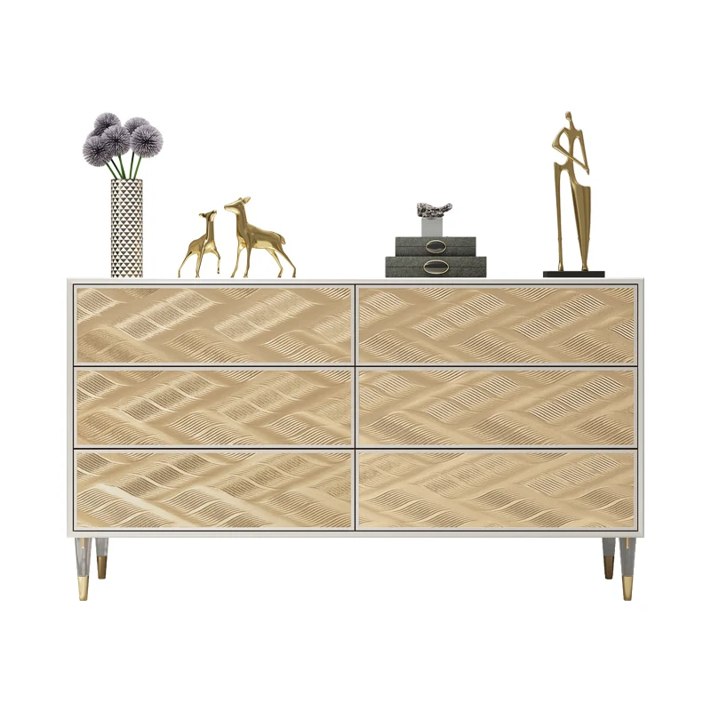 

American light luxury storage TV cabinet modern simple living room new solid wood storage drawer cabinet