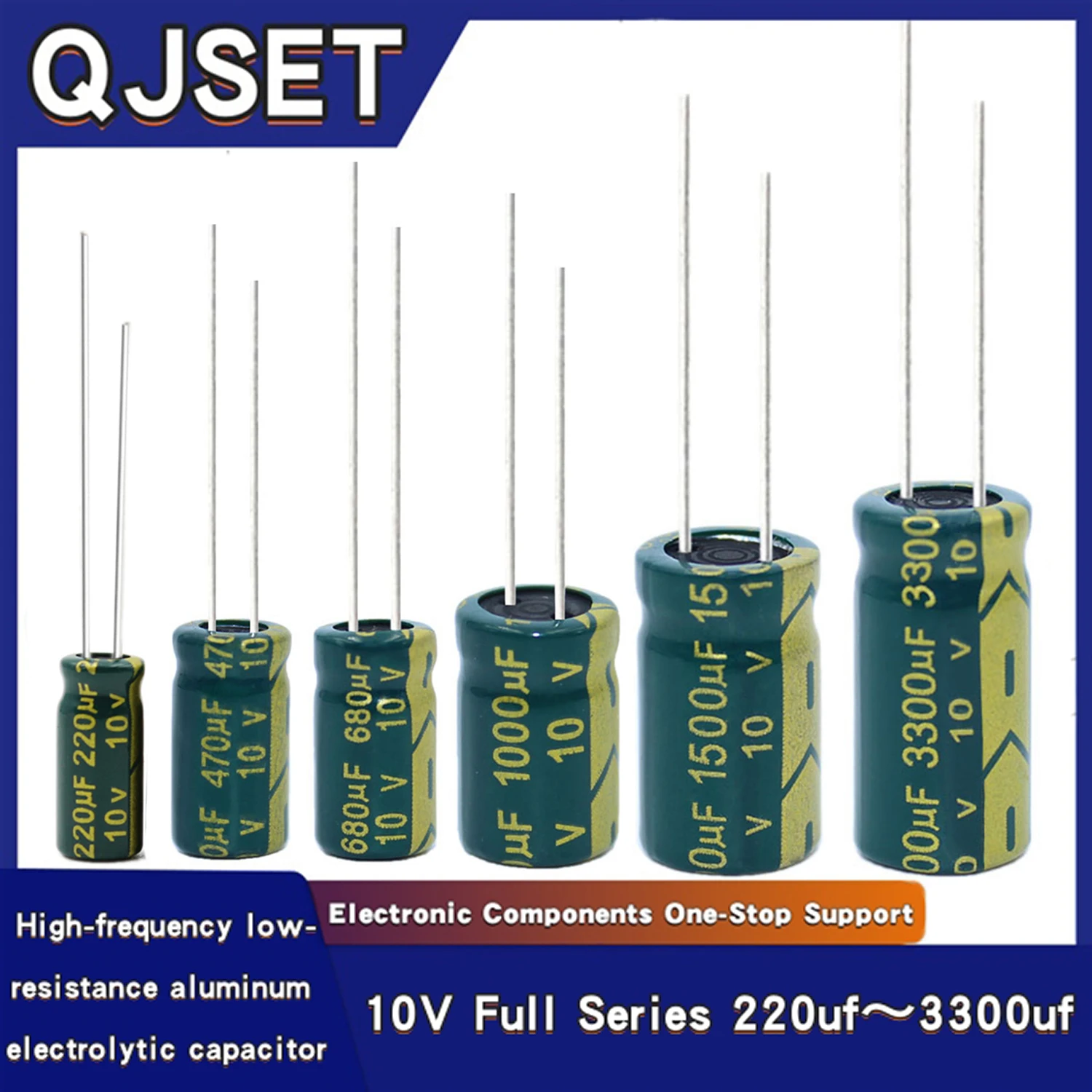 전해 콘덴서 10V 220uF 470uF 680uF 1000uF 1500uF 2200uF 3300uf 고주파 저임피던스 전원 공급 장치 커패시터
