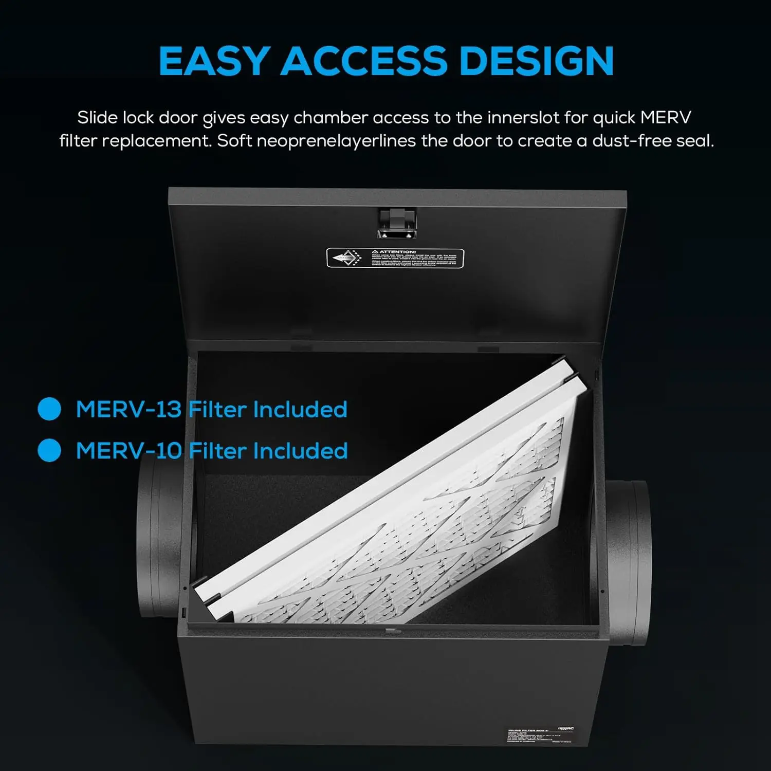 Filter Box 4 Inches With Efficient Box Fan Filter, Duct Filter Box For Fresh Air Intake And Improved Airflow, Hvac Filter Box