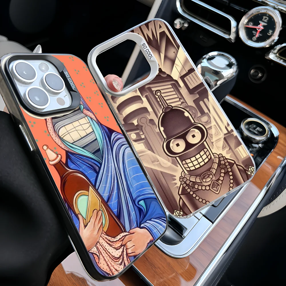 Cartoon F-Futuramas B-Bender Phone Case For IPhone 16 15 14 13 12 11 Pro Max X XR XSMAX 8 7 Plus Matte Shockproof Back Cover