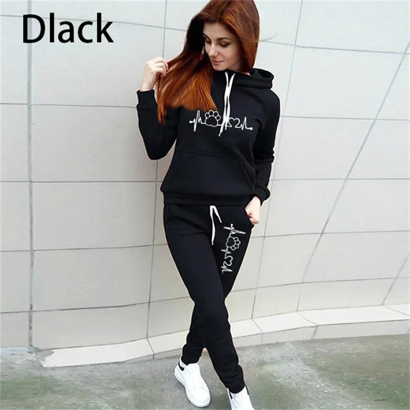 2024 Spring And Autumn 2 Piece Set Women Hoodies Pant Clothing Clothes Pullover Tracksuit Set Top Sportpants Polerones De Mujer