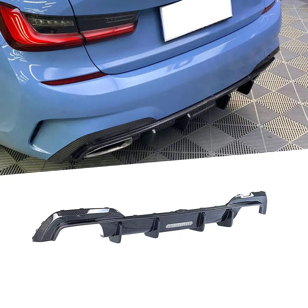 

Dry Carbon Fiber Rear Lip Diffuser Spoiler For BMW 3 Series G20 2019 2020 Back Bumper Lip Guard Car Styling