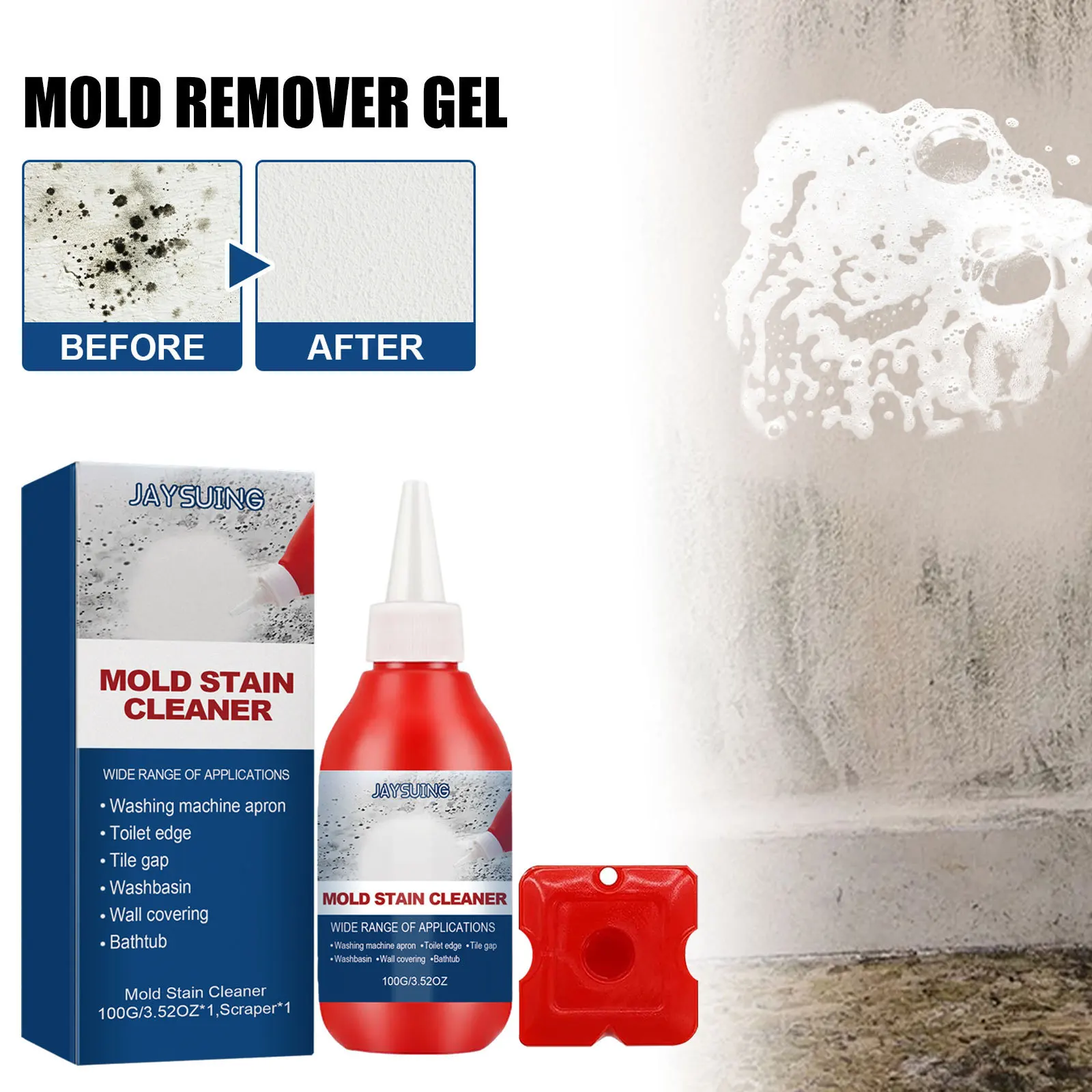 2pcs Mildew Remover Gel Household Kitchen Toilet Wall Joint Wall mold Cleaning Cleaner Multifunction Mouldy Removal Gel