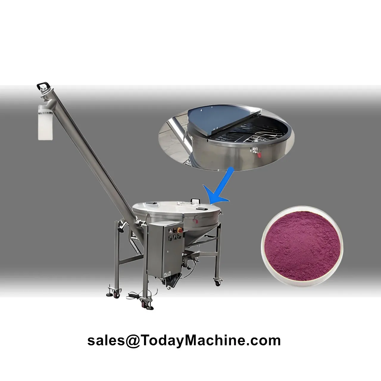 Stainless Steel Screw Auger Feeder Conveyor with Hopper Flexible Spice Grain Powder Conveyor