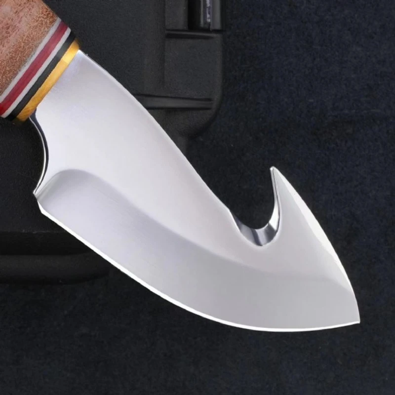 KB 1234 التكتيكية شفرة مثبتة سكين مع غمد 5Cr15MoV الصلب قسط الجلود مقبض في الهواء الطلق التخييم السكاكين بقاء EDC أداة