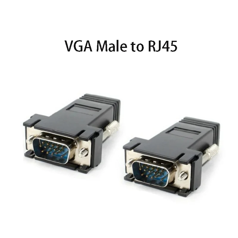 VGA to RJ45 Converter Female Male LAN CAT 5E CAT6 Network Cable Adapter Ethernet Extender PC Analog VGA Connect Plug Switch