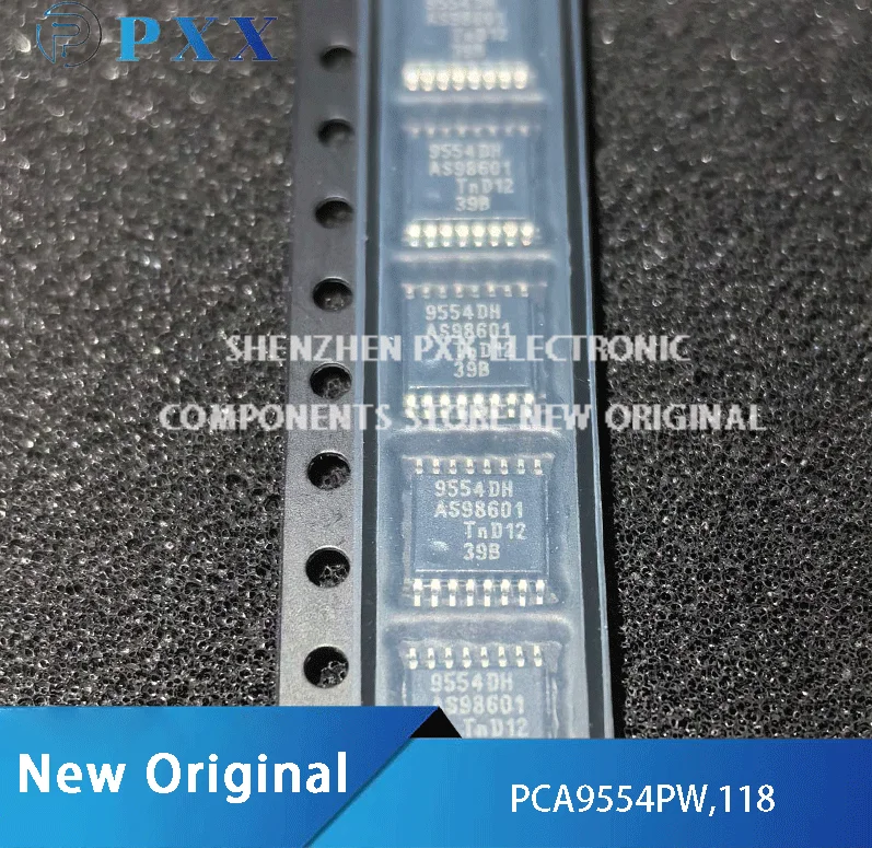 5Pcs New Original PCA9554PW,118 PCA9554; 8-bit I2C-bus and SMBus I/O port with interrupt TSSOP-16