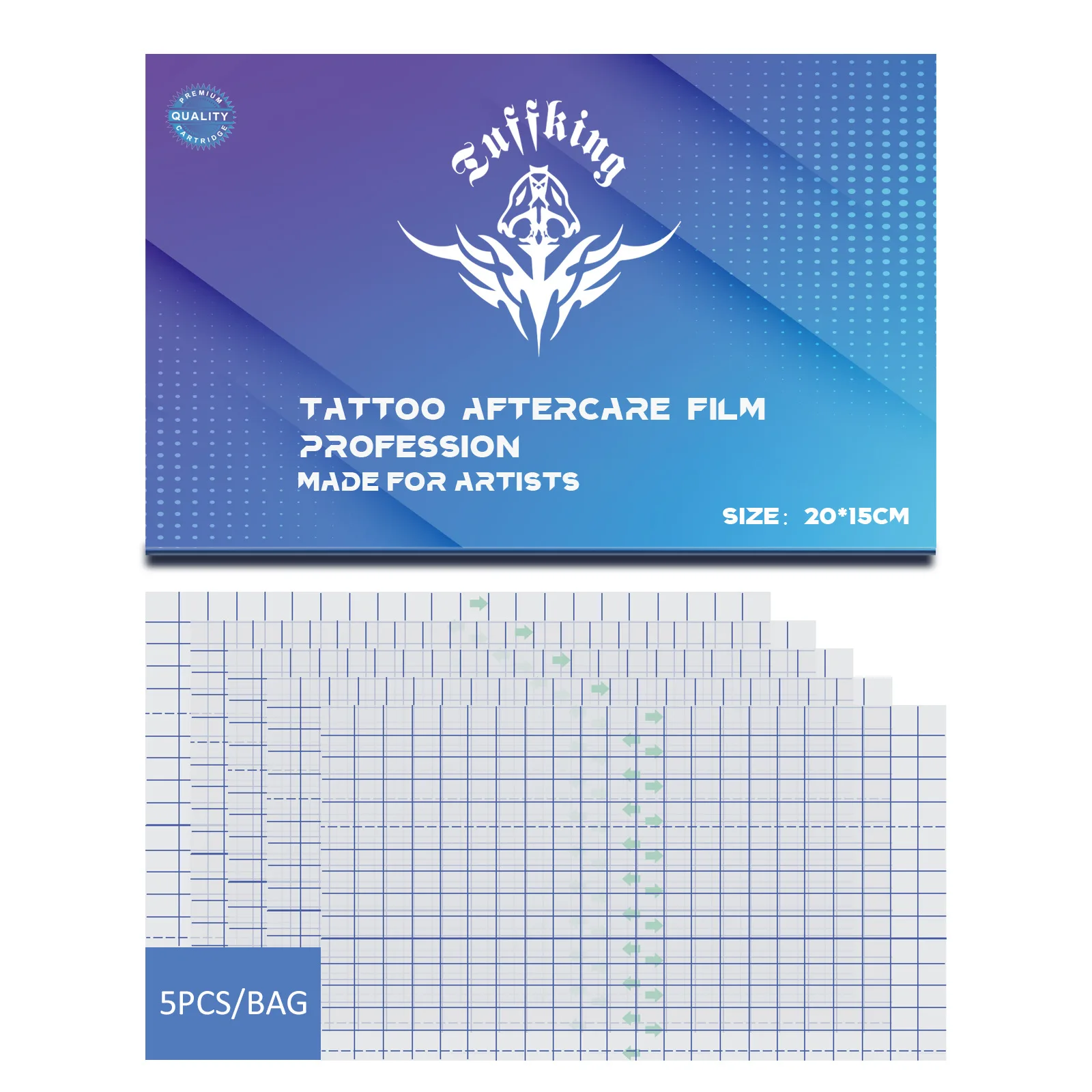 

Tuffking Tattoo Repair Stickers, 5-pack set, breathable, scar resistant, protective film, repair film, 15CM * 20CM