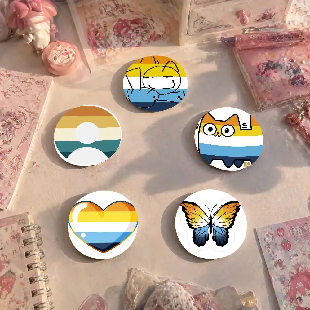 A-Aroace Pride Art Badges Button Round Creative Pin Brooch Badge Bag Decor Accessories Fans Collect Friends Gifts