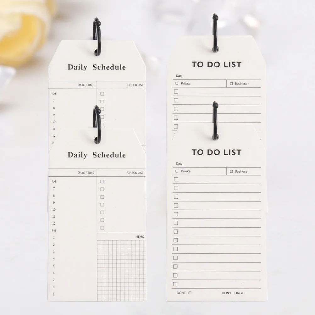 4Pcs Ring-Bound Notebook Simple Fashion Cover Daily Planner Diary Travel Journal Creative Writing Office Notepad Schedule