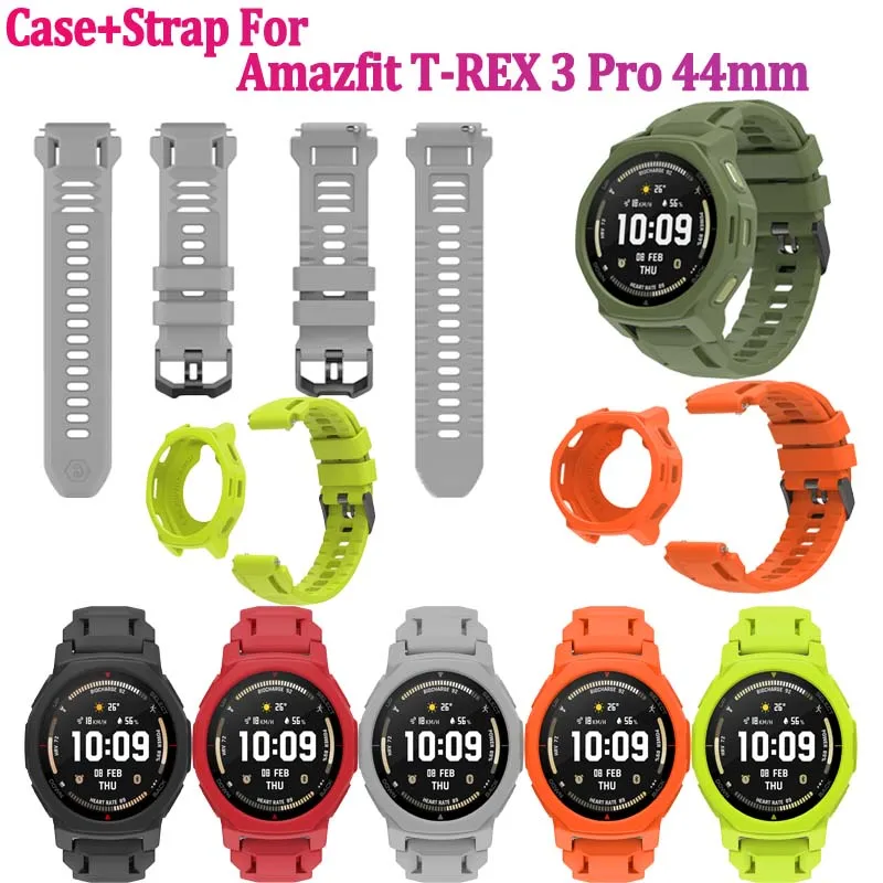 

Silicone Band & Case for Huami Amazfit T-Rex 3 Pro Smartwatch Strap Watchband For Amazfit T-Rex3 Pro Bracelet Wristband