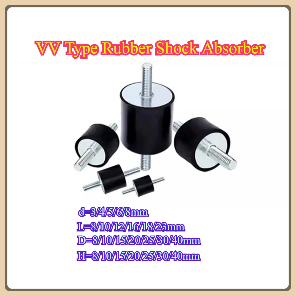

VV Type Rubber Shock Absorber/m3m4m5m6m8 Screws At Both Ends