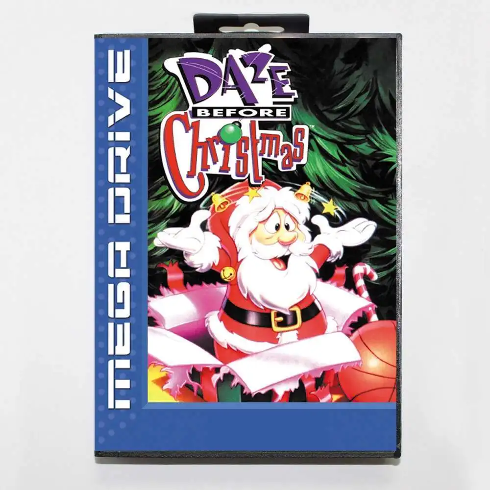Daze перед Рождеством с коробкой из Евро/Австралии/США для 16-битного игрового картриджа Sega MD, системы Megadrive Genesis