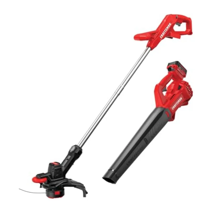 

Аккумуляторный триммер-кусторез V20 и воздуходувка для листьев 2-в-1 с аккумулятором 4.0 Ач и зарядным устройством, широкий режущий механизм, скорость воздуходувки 90 миль/ч, легкий вес