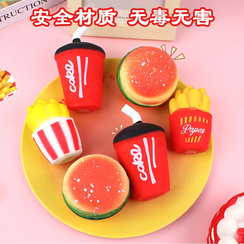 Slime Fluffy Slime Burger Coke Fries Super Elastic Non Stick Squeeze Toy Slime Kit Pressure DIY