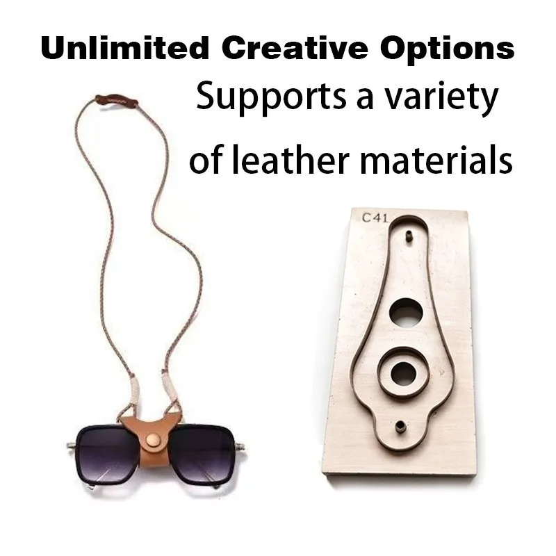 Eyeglass Lanyard Leather Cutting Die,DIY Handcraft Steel Rule Die,Sharp Durable Blanking Template for Hand Leather Glasses Strap