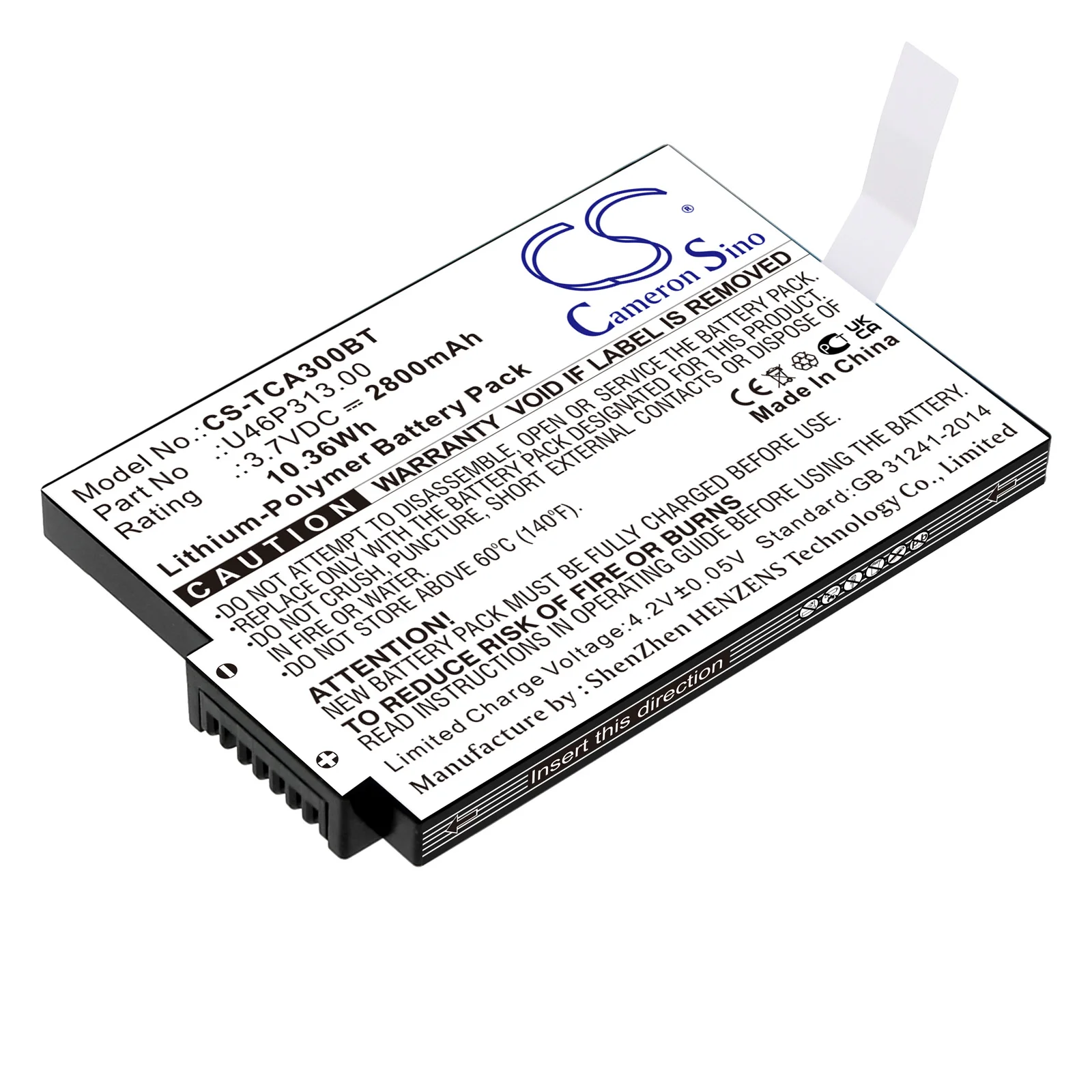

Li-Polymer Alarm System Battery for Technicolor, 3.7V, 2800mAh, Compatible Models: TCA300COM