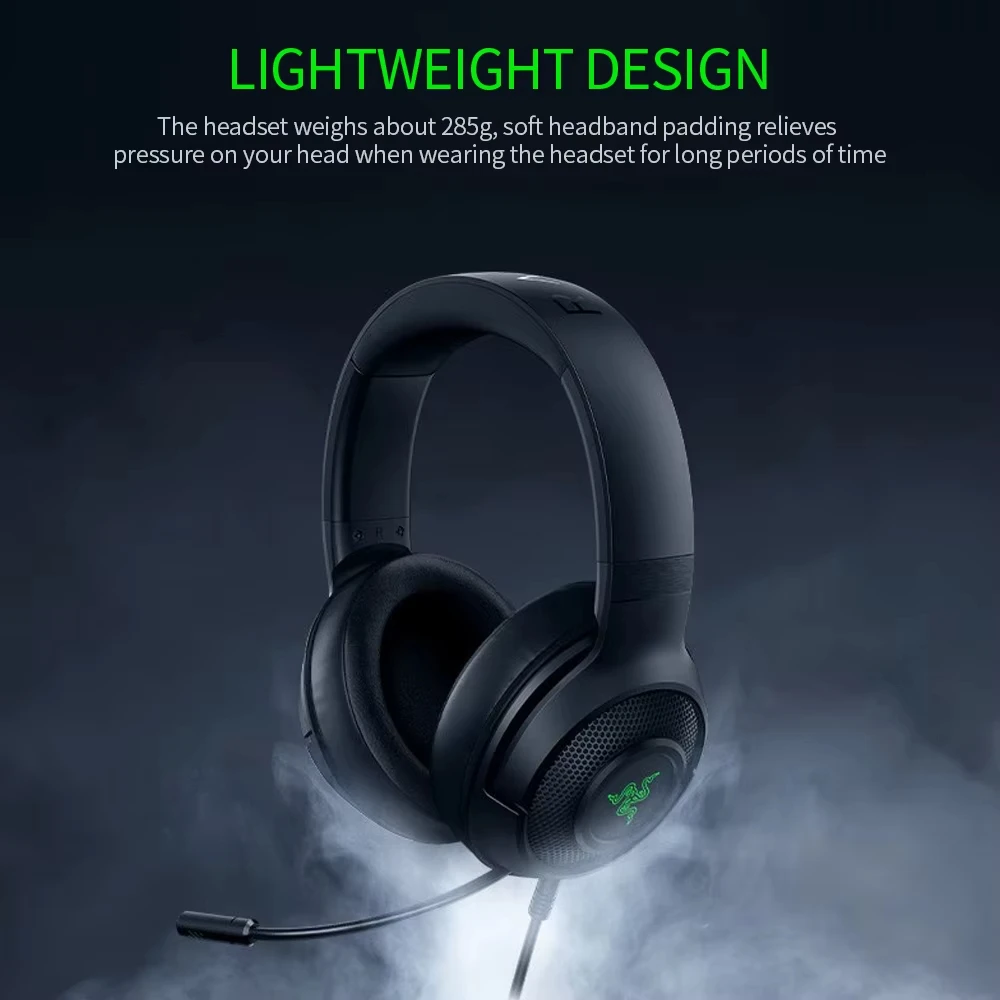 100% Original Razer Kraken V3 X - Wired USB Gaming Headset ,HyperClear Cardioid Microphone, 7.1 Surround Sound, RGB Chroma