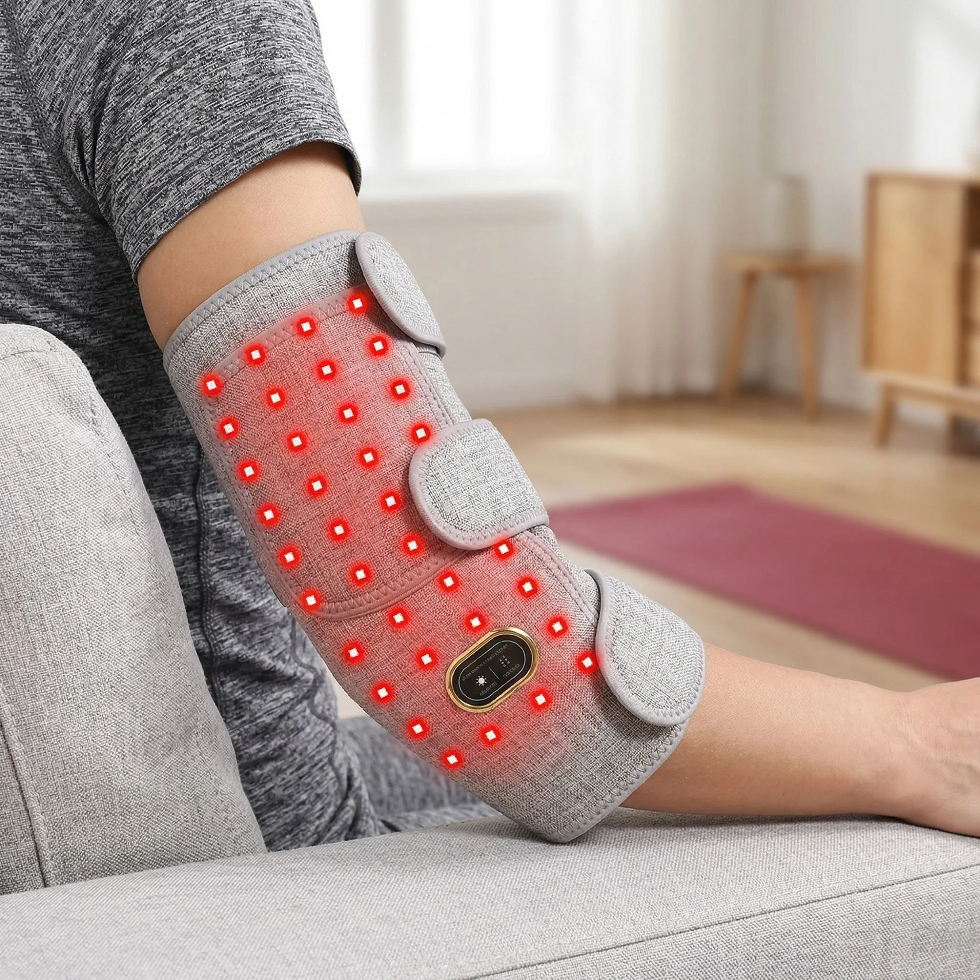 660&850nm Red Light Heating Massage Pad for Elbow Brace Joint Fatigue Relief Near Infrared Light Devices Pad Relief Relax Muscle