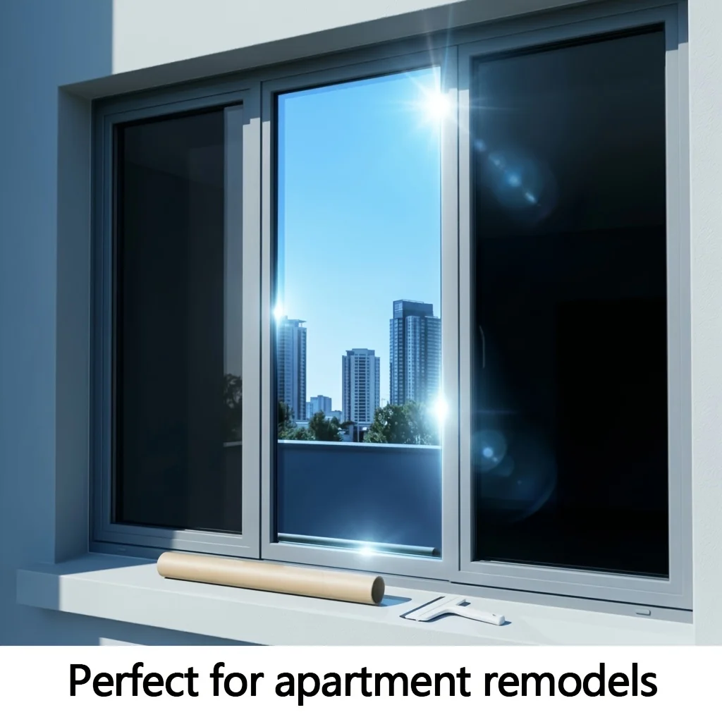 One Way Privacy Window Film Thermal Heat Control Sun Block UV Protection Self Adhesive Removable for Bedroom KitchenOffice Glass