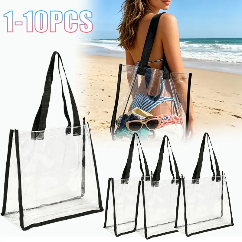 1-10PCS Clear PVC Ita Bag Tote Transparent High Capacity for Pin Badge Keychain Display Concert Festival Fan Meeting
