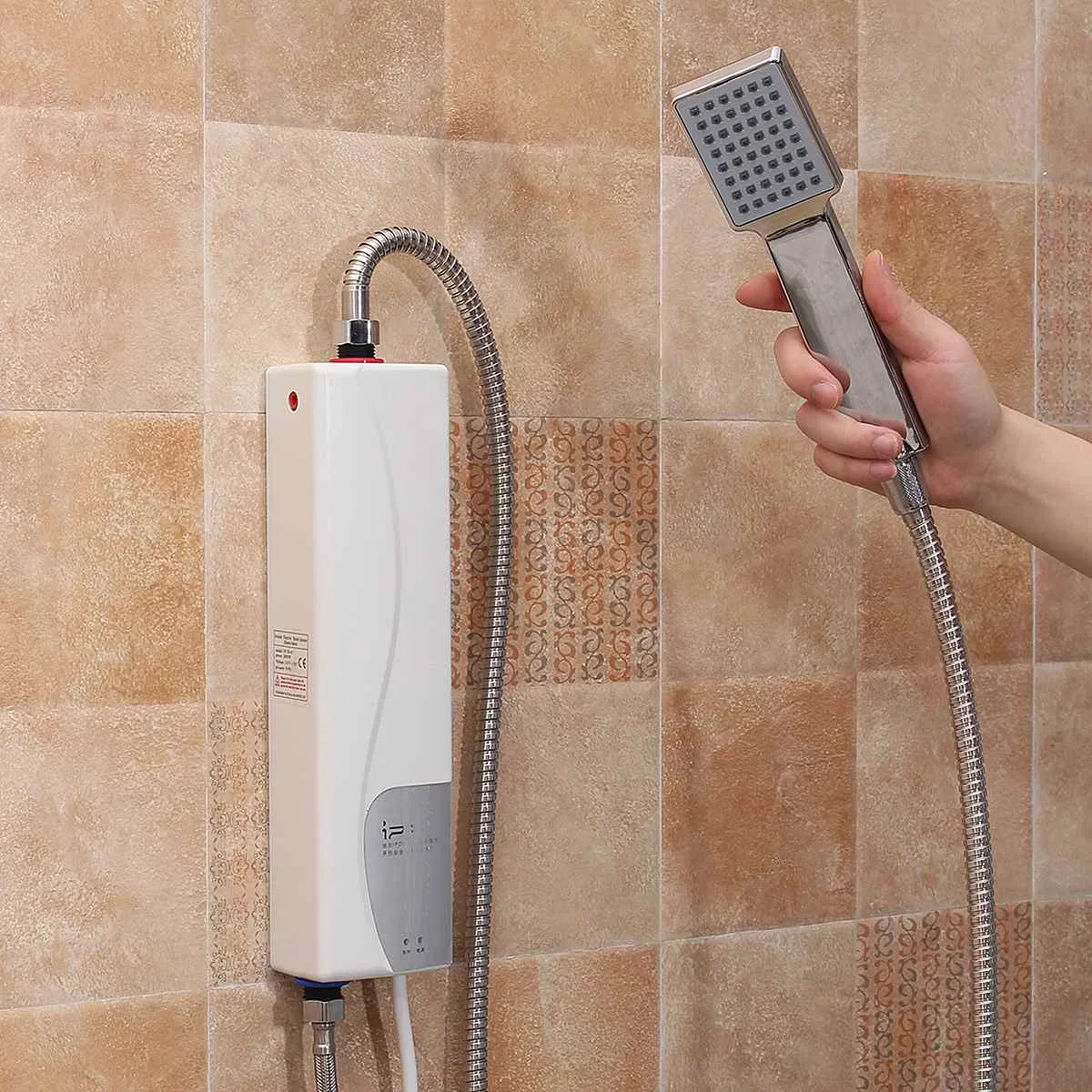 Electric Water Heater 220V 3000W Instant Indoor Shower Tankless Kitchen Bathroom Heating