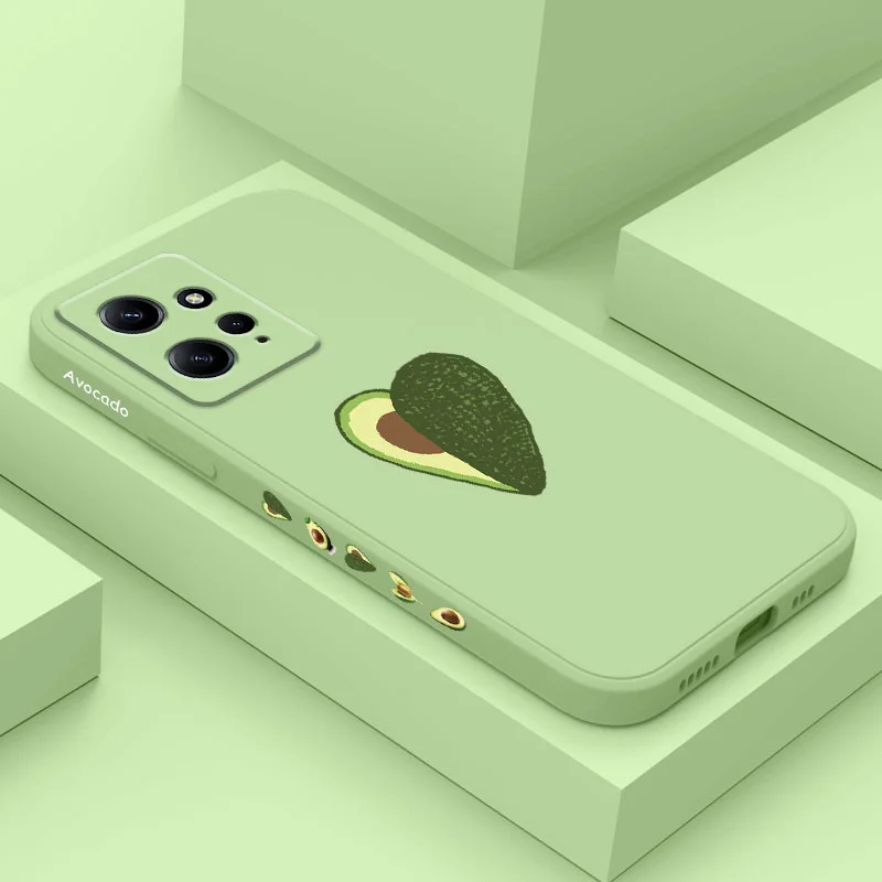 

Avocado Heart Phone Case For Xiaomi Redmi Note 13 12 12S 11 11S 10 10T 10S 9 9S 8 7 Pro Plus 4G 5G Liquid Silicone Cover