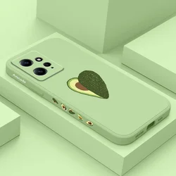 Avocado Heart Phone Case For Xiaomi Redmi Note 13 12 12S 11 11S 10 10T 10S 9 9S 8 7 Pro Plus 4G 5G Liquid Silicone Cover