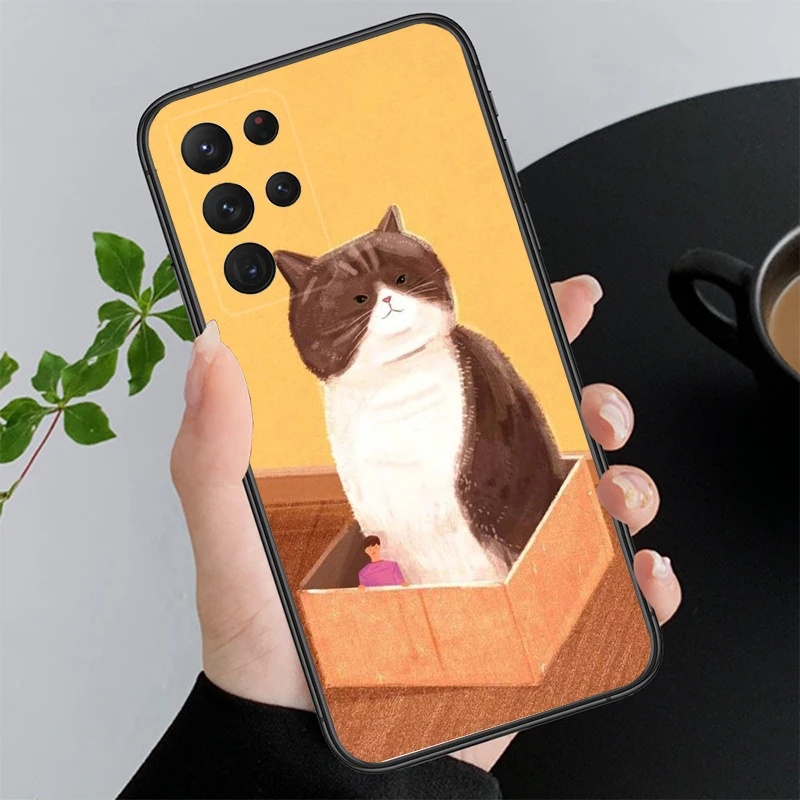 การ์ตูนแมวสําหรับSamsung Galaxy S25 S24 S23 S22 S21 S20 Ultra S20 S22 S21 S23 S20 FE s24 Plus
