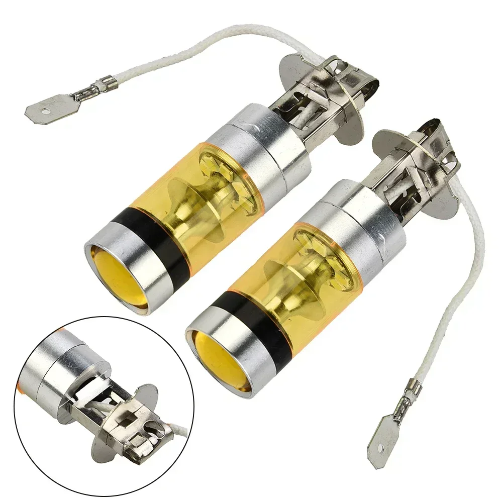 2pcs LED Bulb Kit 4300k Replacement Car Lights Daytime Driving DC 12V 24V Yellow Built In Fog Tail Lamps Accessory