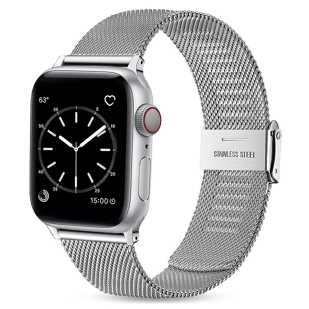 Milanese  Stainless Steel band For Apple Watch S9/8/S7/6/SE/5/4/3/2/1 band Series 38/42MM/40/44MM/41/45MM Bracelet metal strap