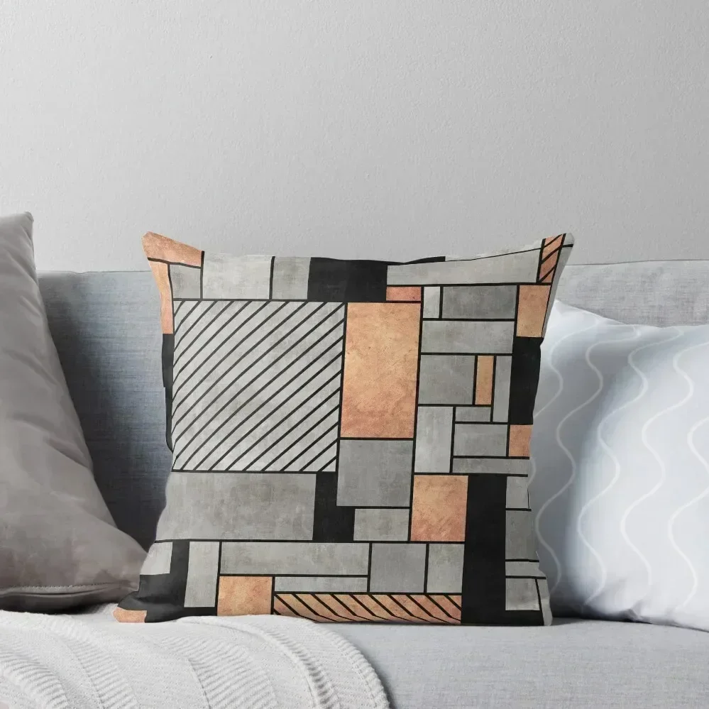 

Random Pattern - Concrete and Copper Throw Pillow christmas pillowcases Bed pillowcases sleeping pillows pillow