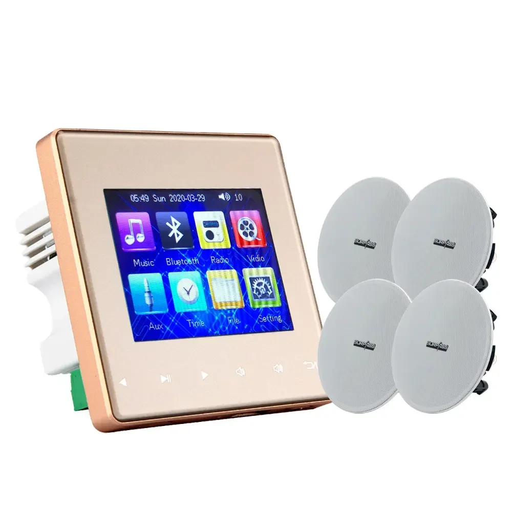 Best Smart Home Audio Background Music Digital Stereo Wall Amplifier And Ceiling Speaker Set Music Player