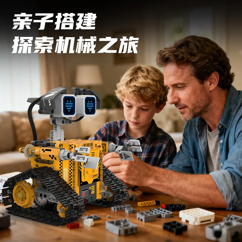 Robot per auto telecomandato programmabile 5 in 1 con espressione dello schermo a LED Blocchi di costruzione Fai da te Educazione per bambini Assemblaggio Giocattoli Regali