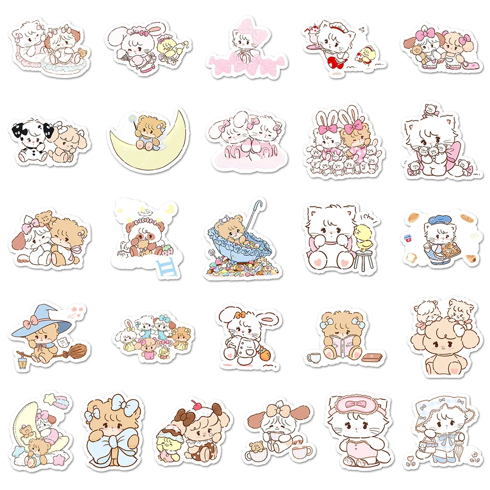 10/30/56pcs Leuke Cartoon Mikko Stickers Kawaii Anime Kitty Beer Meisje Decals Decoratie DIY Koffer telefoon Waterfles Sticker