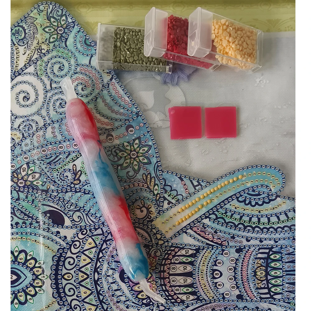 5d Diamond Painting Tool Set New Resin Dot Drill Pen DIY Accessories Plastic Transparent Drill Bits Clay Tray Cross Stitch Kit