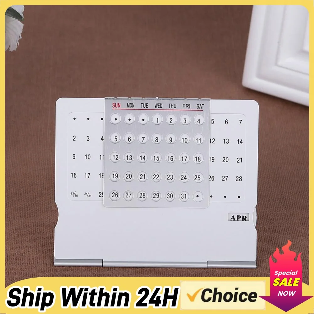 Aluminium Alloy Desktop Calendar Adjustable Corresponding Calendar Room Decoration Foldable Portable for Office Supplies