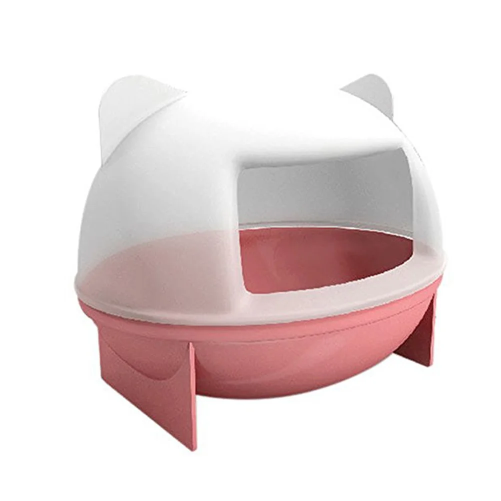 

Hamster Bathroom House Cat Ears Design Durable Eco-Friendly Material Easy Clean Light Color Small Animal Bath Sauna