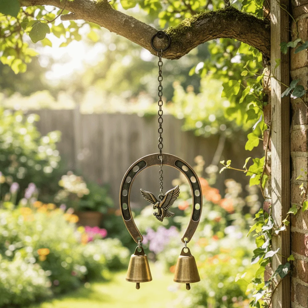Horse-Shaped Retro Wind Chimes Vintage Soothing Audio Outdoor Wind Chimes Craft Novelty Courtyard Hanging Ornament Outdoor