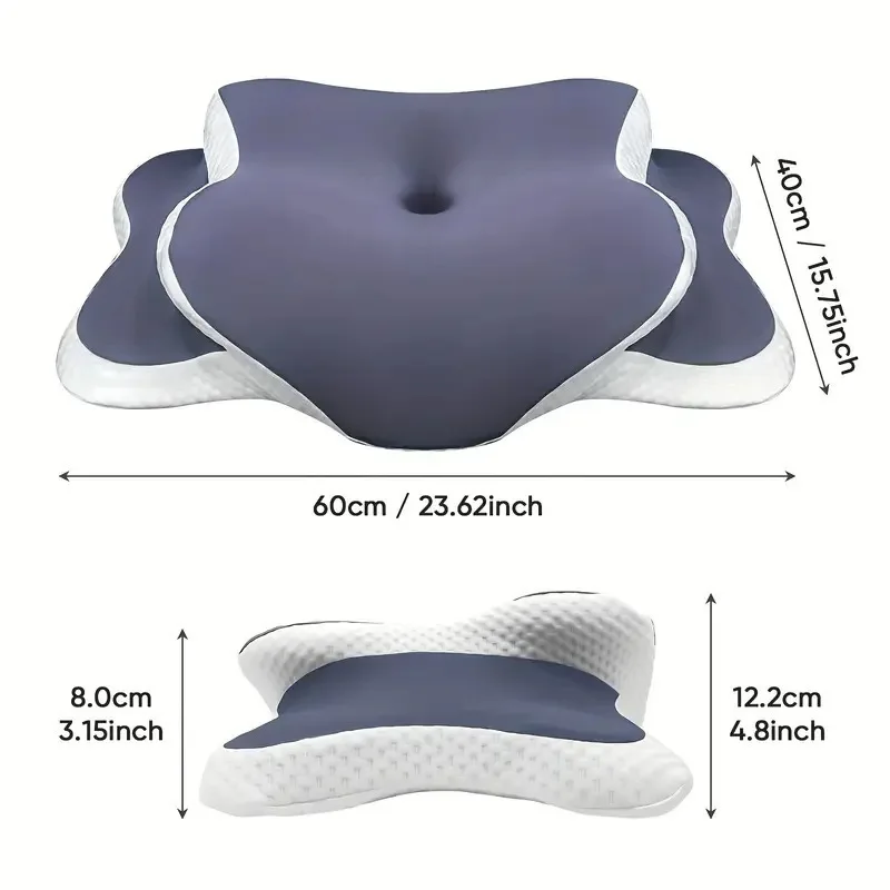 Ergonomic Contour Sleep Pillow Zipper Removable Washable Cover Cervical Support Pillow for Back & Side Sleepers Gift for Parents