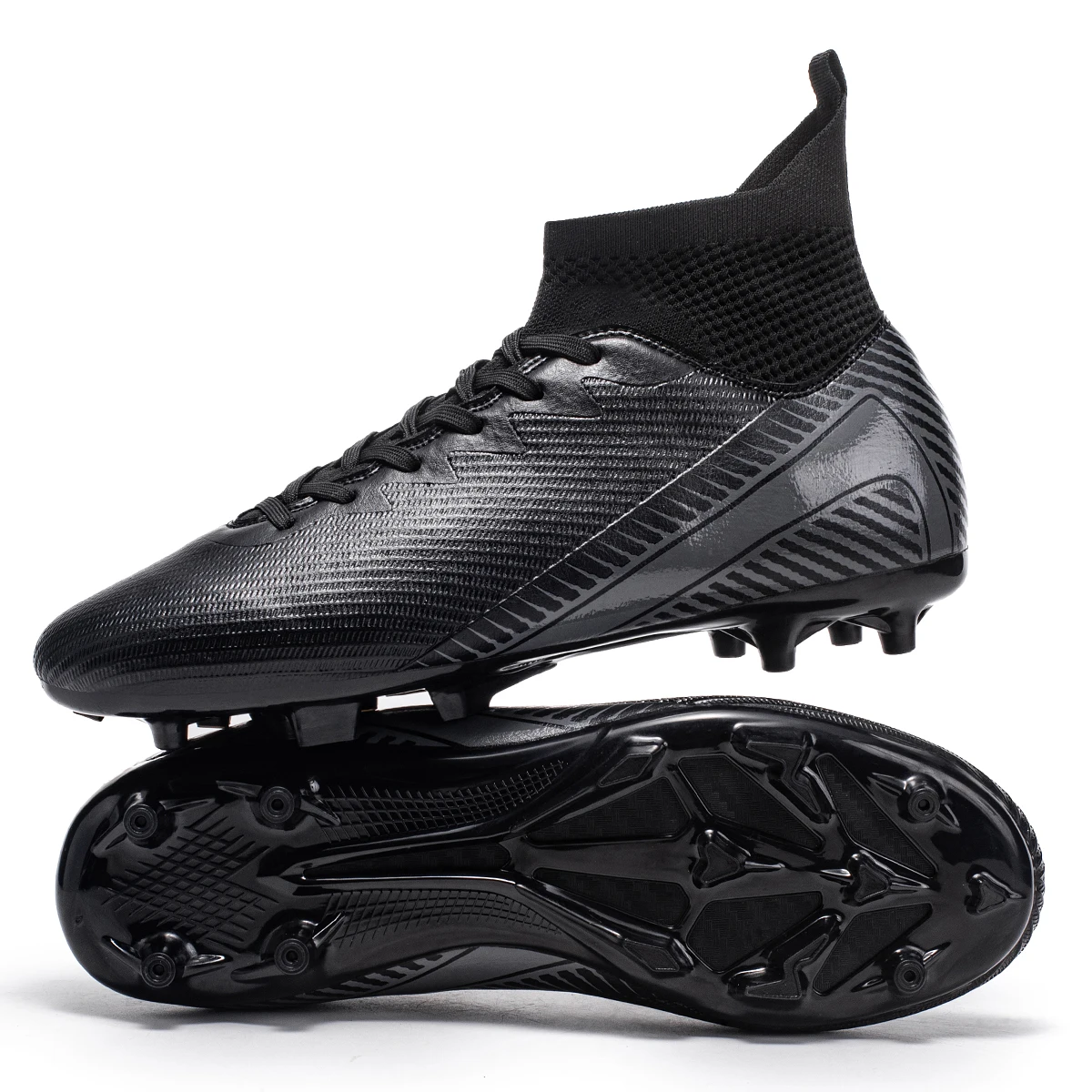 

Breathable AG FG football shoes PU Fabric Mesh Upper TPU Wear-resistant Sole Non-slip Design For Kids Youth Daily Play