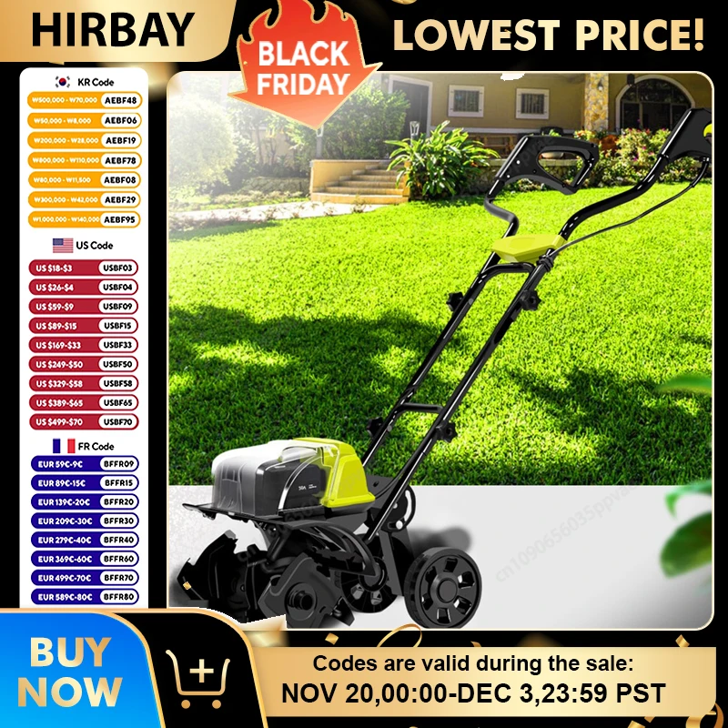 Brushless Micro Cultivator Electric Tiller With Rechargeable Lithium Battery For Garden Soil Cultivation And Furrowing Work