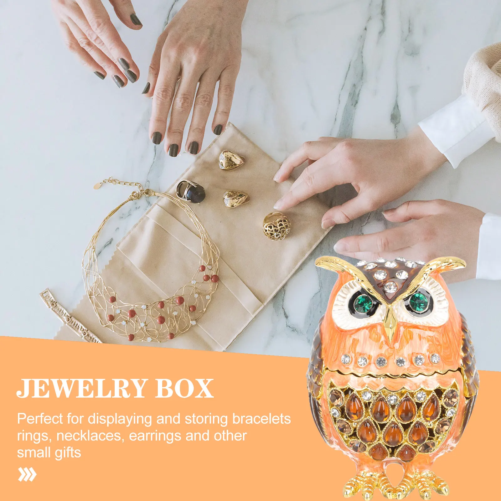 

Unique Owl Jewelry Storage Box Organizer Exquisite Trinket Container Vanity Decor Accessories