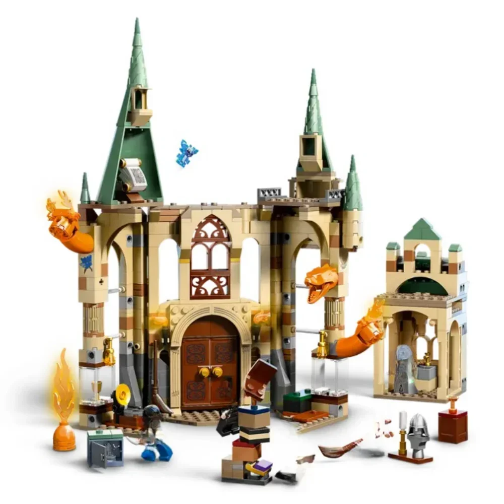 

587 деталей MOC Magic World Bricks: Волшебный замок, совместимый с 76413, Комната Требований, игрушки-конструкторы, коллекция Street View, подарок