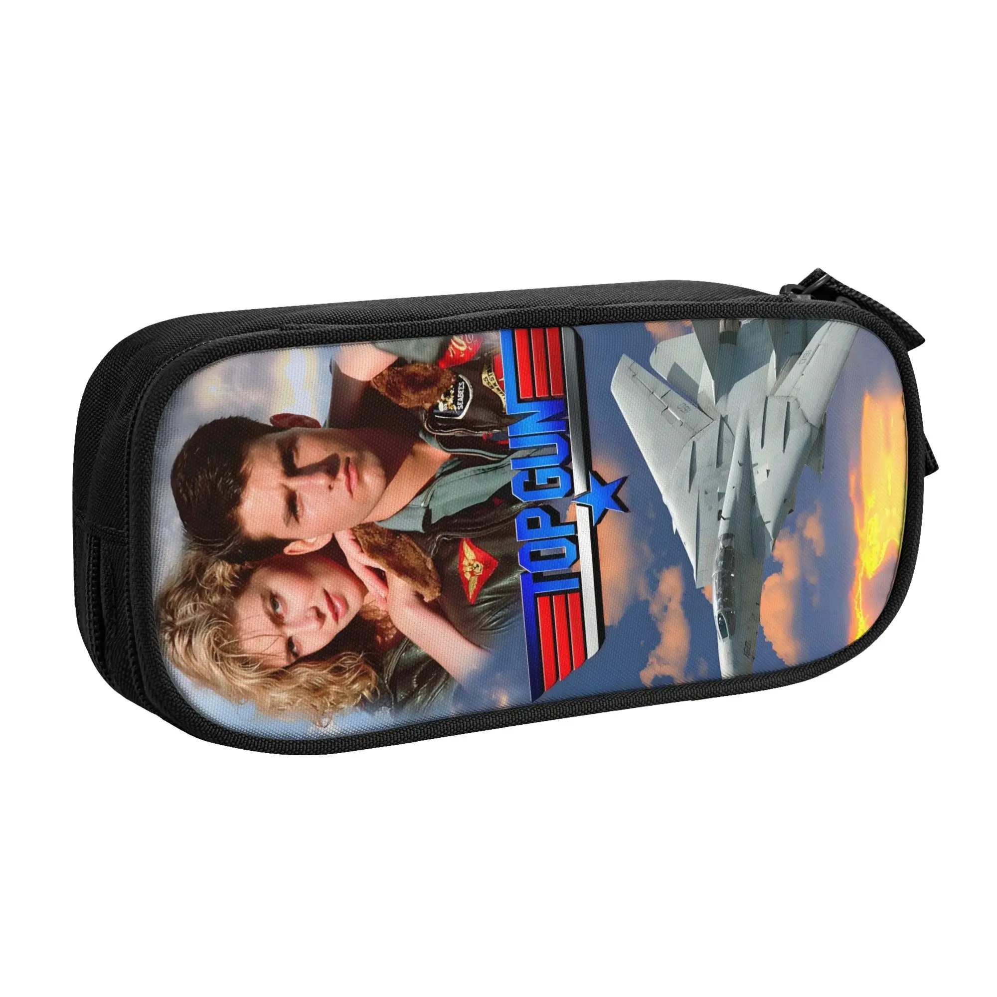 Kawaii Maverick Film Top Gun  Pencil Cases for Girls Boys Large Storage Air Force Fighter Jets  Pencil Bag Stationery