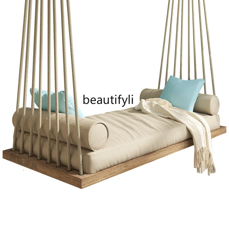 CXH Home Balcony Solid Wood Single Double Swing Indoor Cradle Chair Hammock Rattan Chair Home