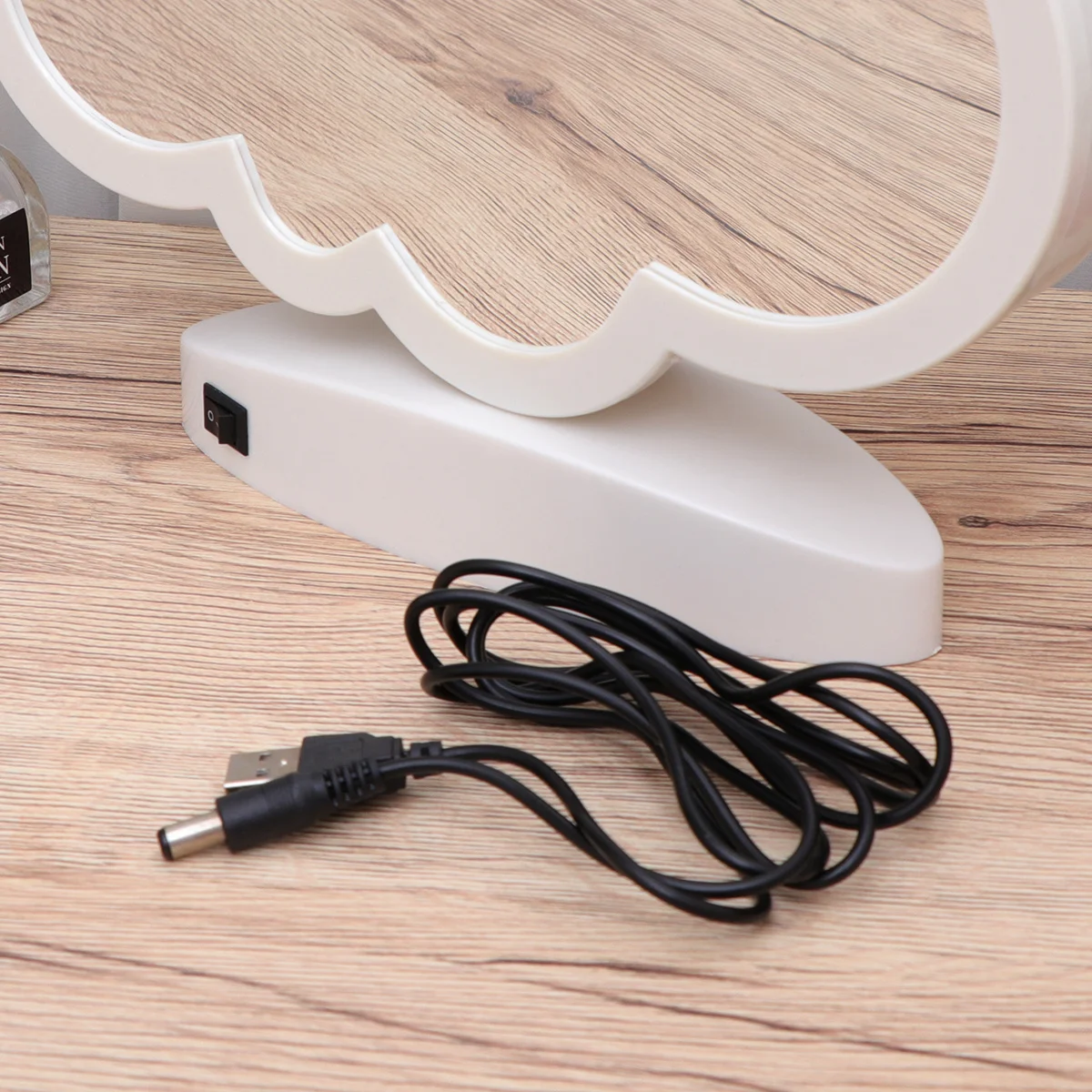 ضعف الجانب USB نفق مصباح سحابة شكل LED مرآة سطح ثلاثية الأبعاد ضوء الليل مرآة لوضع مساحيق التجميل ديكورات منزلية للزفاف #1