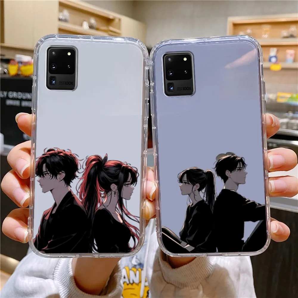 Anime Couple Phone Case For Samsung Galaxy A52 A12 A51 S21 Edge S22ULTRA S23 S20LITE Plus Ultra Transparent Cover