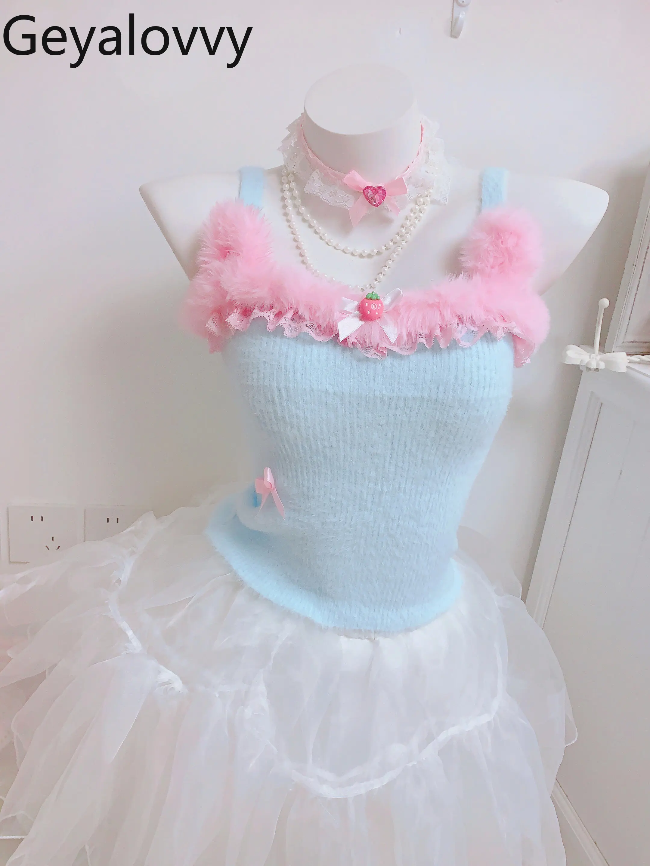 

Нежный и милый новый летне-осенний сексуальный топ-камизоль 2026 года, элегантный женский топ, модный элегантный женский танк-топ в стиле Лолита