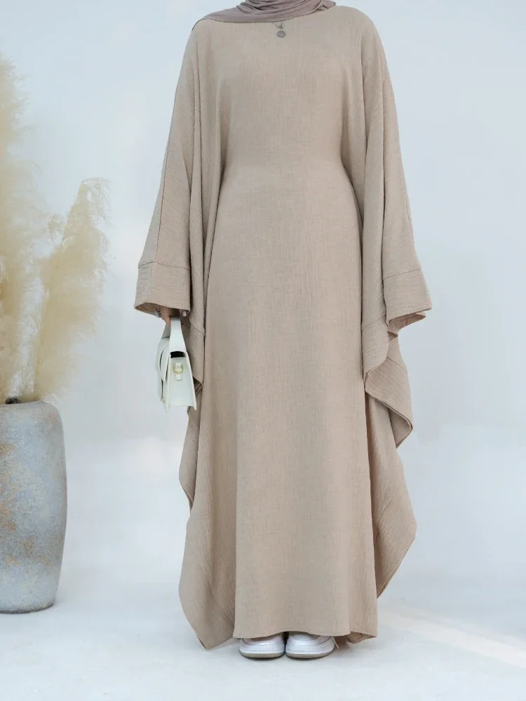Eid Muslim WomenParty Dress 2026 Bat Sleeve Vestidols Abaya Morocco Ramadan Lace-up Kaftan Islam Dubai Arab Long Robe Spring 4